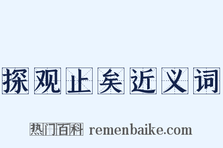 探观止矣近义词是什么意思的图片